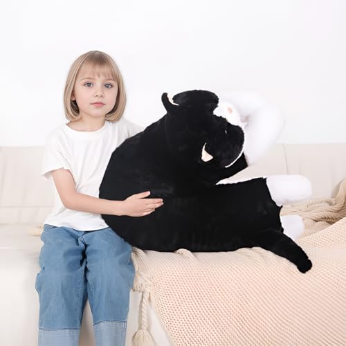 Image of 40'' Giant Cat Plush Stuffed Animal, Jumbo Black Cat Long Body Pillow Plush Toy, Large Soft Stuffy Kitty Cat Plushie Gift for Kids Boys Girls, Birthday