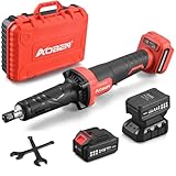 AOBEN Cordless Die Grinder, 25,000 RPM Electric Straight Grinder Tool with 2 x 4.0Ah Batteries & Charger, 1/4' Collet, 3-Speed Heavy-Duty for Metal Grinding, Polishing, Welding Repair, Tool Case