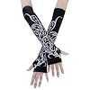 JISEN Dames punk-winterarmwarmers, gebreid, rekbaar, zacht, vingerloos