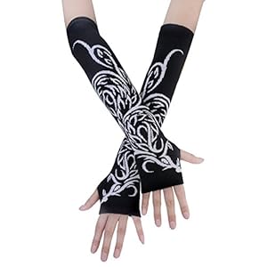 JISEN Dames punk-winterarmwarmers, gebreid, rekbaar, zacht, vingerloos
