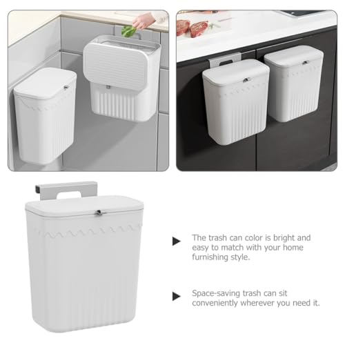 Caneca de basura colgante blanca para cocina miniatura 3