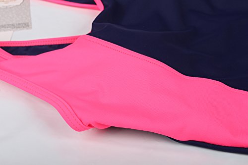 Uhnice Womens Athletic One Piece Swimwear Racing Training Sports Bathing Suit (Xx-Large(Us14-16), Navy/Pink) #TOP4