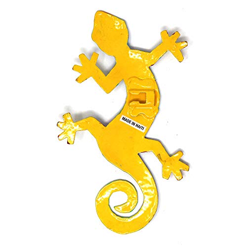 Global Crafts 8" Painted Gecko Recycled Haitian Metal Wall Art Blue Green, Florida #TOP3