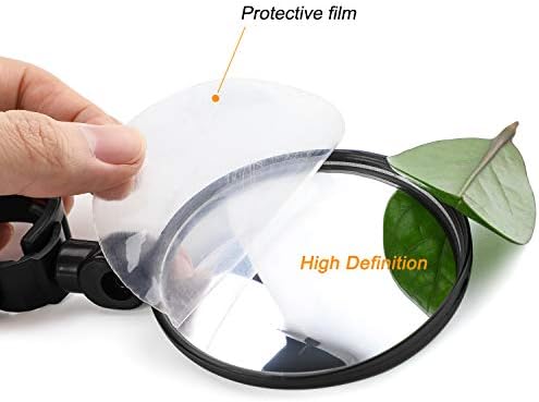 TAGVO Bike Mirrors, 2pcs Bicycle Cycling Rear View Mirrors Adjustable Rotatable Handlebar Mounted Plastic Convex Mirror for Mountain Road Bike