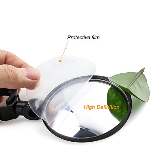 Tagvo Bike Mirror, 2 Pcs Bicycle Cycling Rear View Safe Mirrors, Adjustable Rotatable Handlebars Mounted Plastic Convex Mirror For Mountain Road Bikes #TOP4