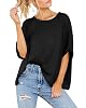 GeGekoko Women Oversized T-Shirt Summer Casual Short Sleeve Loose Tee Tops Black #1
