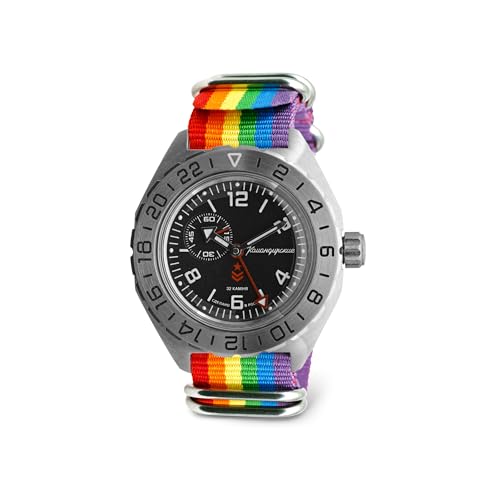 Vostok | Komandirskie 650539 GMT Automatic Mechanical Self-Winding Diver Wrist Watch | Multi Strap