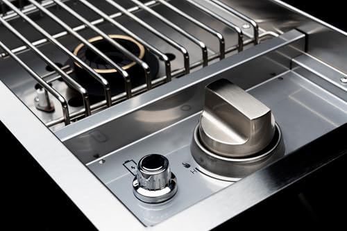 Image of Spire Stainless Steel Built-in Side Burner with Lid, 12000BTUs, Outdoor Propane Grill & Cooking, Convertible to Natural Gas, Perfect for Custom Kitchen Islands, 760-0023B