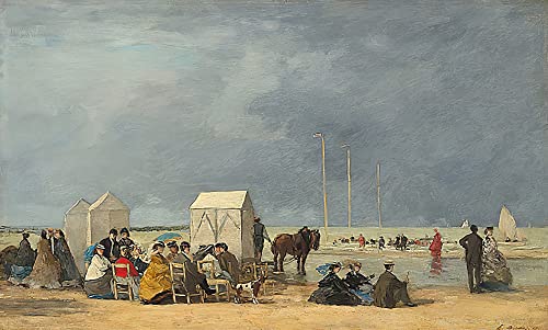 Tableau L'heure du bain à Deauville - Décoration Murale Grand Format pour Chambre