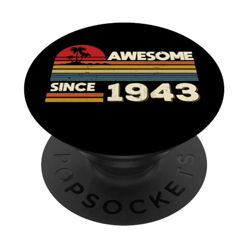 81 cumpleaños impresionante desde 1943 81 años cumpleaños PopSockets PopGrip Intercambiable