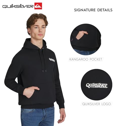 Image of Quiksilver Men's Regular Fit Super Soft Fleece Midweight Pullover Hooded Sweatshirt