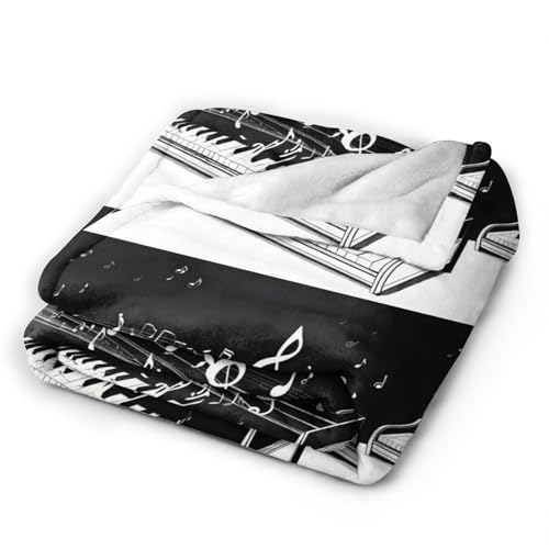 Couverture d'automne en flanelle notes de musique 152x127 cm - 4