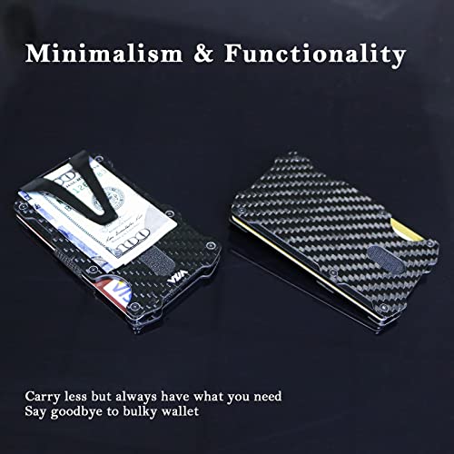WXM Wallet for Men with AirTag Holder Credit slim Front Pocket Real Carbon Fiber RFID Blocking Minimalist Mens Gift (Minimalist Wallet Carbon Fiber)2
