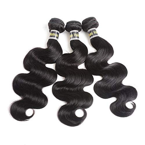 Monitu Hair Brazilian Virgin Body Wave 3 Bundles Deal 300g 10 12 14inch 10A grade 100% Unprocessed Human Hair Weave Extensions Natural Black