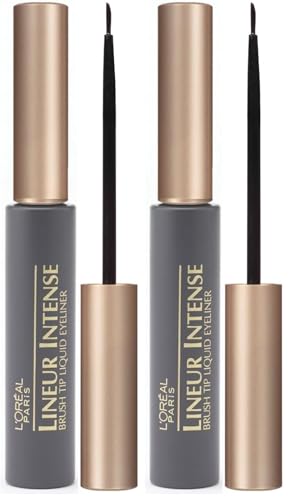 Image of L'Oreal Paris Makeup Lineur Intense Brush Tip Liquid Eyeliner,Black,0.24 fl oz.,(Pack of 2)