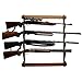 Rush Creek Creations Indoor Wood Wall Gun Rack for up to 5 Rifles or Shotguns, 5-Gun Wall-Mount Long Gun Display Rack with EVA Padded Grooves and Mounting Hardware, Dark Walnut