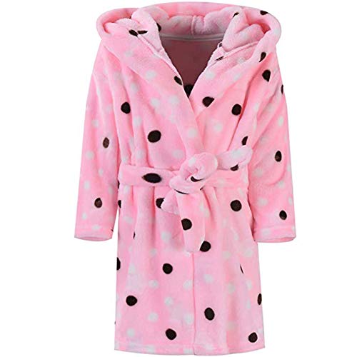 Image of Kids Bathrobe Hooded Plush Fleece Robe for Girls Boys