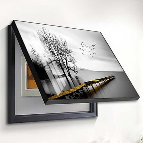 Genérico Cuadro Contador Pintura Decorativa Electrico Caja De Medidor Eléctrico Cubierta Caja De Distribución Pintura Decorativa Panel Eléctrico Ocultar Pinturas Decorativa,J,40x30cm