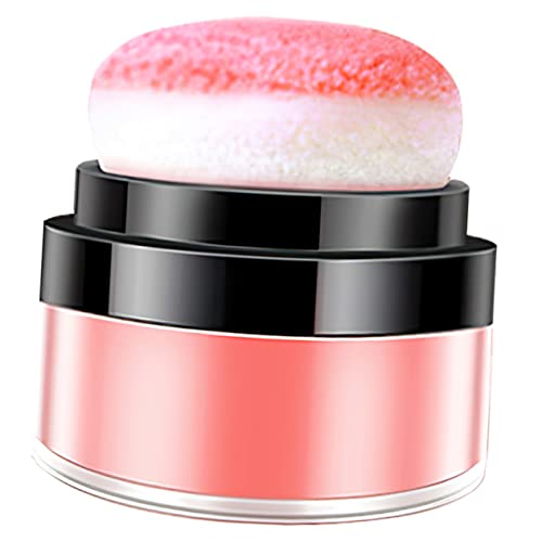 Healvian Rubor Polvo Suelto Natural Con Borla 1 Unidad Tono Coral Compacto Para Maquillaje Femenino De Uso Diario