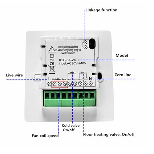Thermostat central air conditioning wifi programmable pour chauffage eau sol tactile - 6