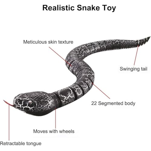 Jouet serpent télécommandé rechargeable RC réaliste pour fête et Halloween