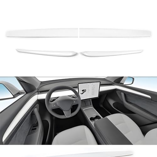 Tesla Model Y Matte White Dash Wrap