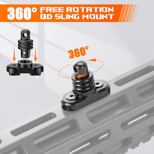 Image of QD Sling Swivel Stud for QD Sling Mount, Heavy Duty Steel Quick Detach Sling with Button