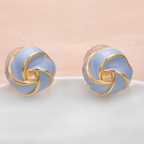 Yoursfs Knot Multicolor Clip on Earrings For Women Silver and gold Plated Large Non Pierced Floral Earrings4