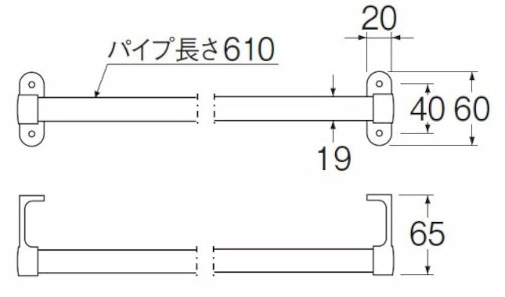 SANEI 丸タオル掛け ステンレス製 ビス付き 610mm W52-610 g6bh9ry Amazon | SANEI(サンエイ) 丸タオル掛け ステンレス製 ビス付き