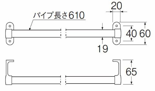 Amazon | SANEI(サンエイ) 丸タオル掛け ステンレス製 ビス付き 610mm