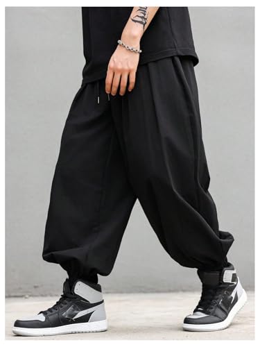 Verdusa Men's Drawstring Waist Harem Pants Casual Streetwear Baggy Joggers with Pockets4