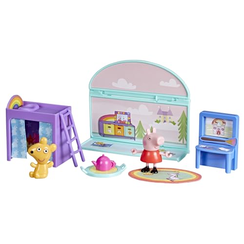 Peppa Pig Peppa's Bedroom Set with 1 Figure and 7 Accessories, Works with Peppa's Big Family House Playset, Preschool Toys for Girls and Boys 3+