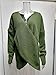 Women's V-Neck Crisscross Sweater Oversized Long Sleeve Cross Wrap Knit Pullover Top Fall Fashion Cute Sweaters (Army Green,XX-Large)