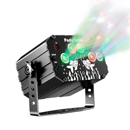 Dj Disco Party Light, Sound Activated Disco Strobe Lights Stage Effects for Kids Home Birthday Wedding Adult Parties Decorations Karaoke Indoor Projector, 60 Patterns with Control