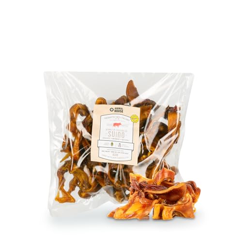 Animal House - Natürlicher Barf-Snack für Hunde, mit Ausschnitten von Schweineohren, Italienischer Proteingenuss für das Wohlbefinden Ihres vierbeinigen Freundes (500 g, Schweineohren)