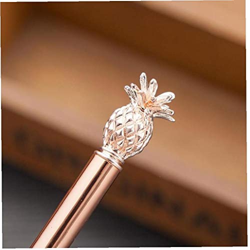 YiniKape Stylo à Bille en métal 1PC1.0mm Nouveau Stylo Ananas Exotique Cadeau Papeterie Mignonne Fournitures de Bureau de l'école, Or Rose Cover