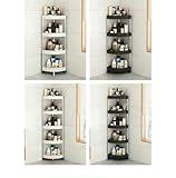 Jimaku ステンレススチール製のコーナーバスルーム棚、防錆、バスルーム収納、回転ホイール、バスルーム、キッチン、リビングルームなど、さまざまな場所に適しています (5,ホワイト)