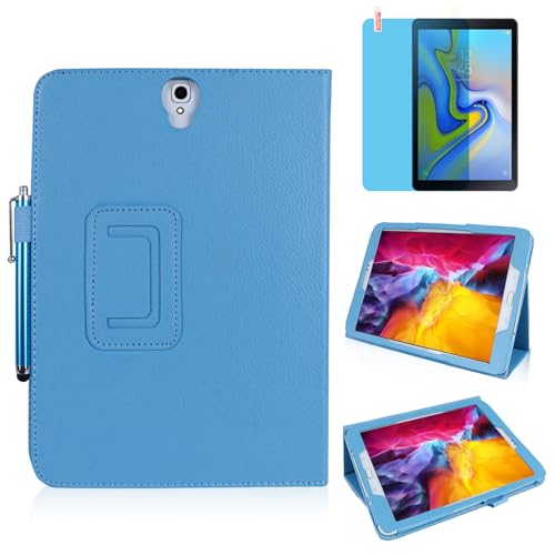 Funda para Samsung Galaxy Tab S4 10.5 Inch 2018 (SM T830 T835 T837), Múltiples ángulos Stand Tabletas Protectora Cover Casos,Tener Bolígrafo Táctil,Película Protectora (Sky Blue)