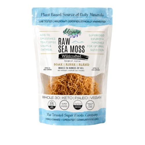 Sea Moss Benefits: What It Can and Can’t - Do in Smoothies 2 Elderwise Golden Sea Moss, Raw Wildcrafted Gracilaria, Makes 24oz Gel