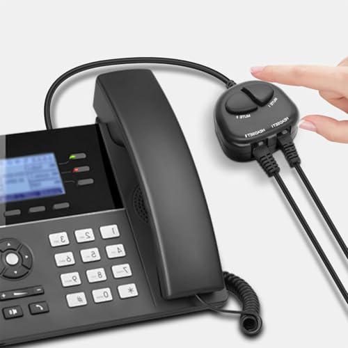 Hoite Telefon-Trainingsadapter, Headset-Splitter mit 2 Stummschalttasten, RJ9-Kabel für Callcenter-Telefonleitung, Jack-Y-Splitter