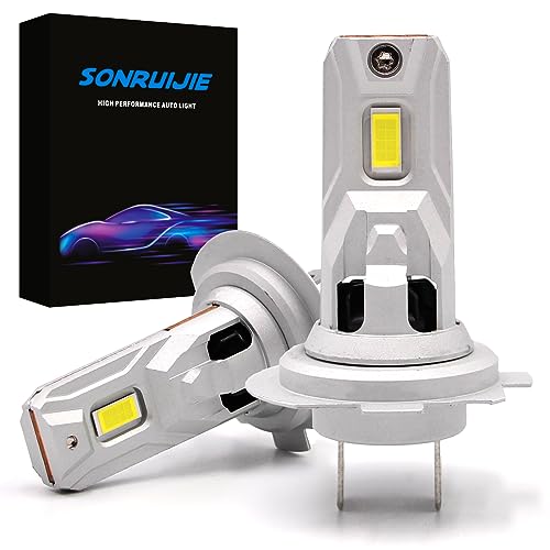 SONRUIJIE Lampadina H7 LED Canbus 100W 16000LM, 6000K 400% brillante,1: 1 mini design, Plug ＆ Play,Ricambio Alogena e kit Xenon,Funziona Sia Per Con Lenticolari Che Senza Lenticolari,2pezzi