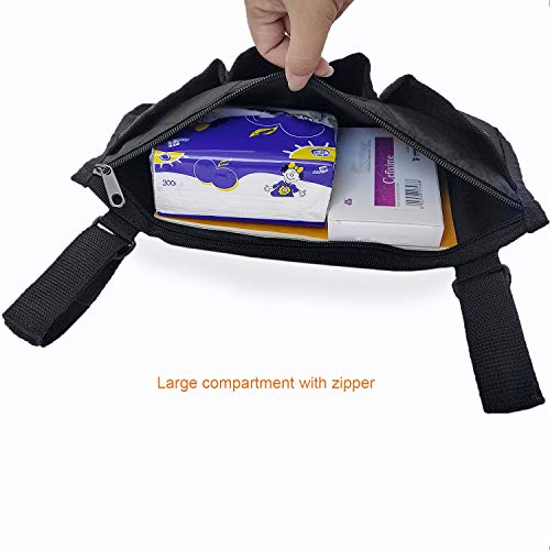 Wheelchair Side Bag with Pouches and Reflective Stripe, Wheelchair Armrest Side Organizer for Electric Wheelchairs, Manual Wheelchair Lightweight and Easy to Use (Purple) - Thumbnail 7
