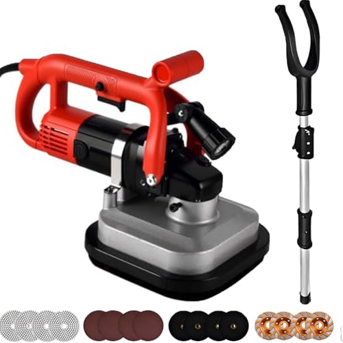 Lijadora Y Pulidora De Pisos De 3600 W, Pulidora EléCtrica De Diamante Para Pisos, Juego De Pulidora De Concreto, 6 Velocidades Ajustables, Con Luz Led, 600-3000 Rpm Para Concreto Extensionrod
