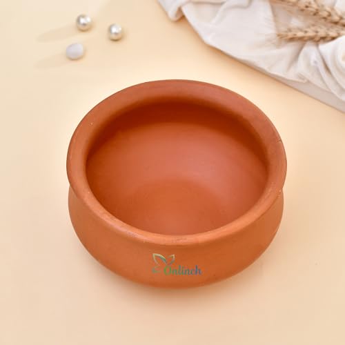 Image of Handmade Clay Curd Pot with Lid | Earthen Yogurt Setting Handi | Mitti Ki Dahi Jamane Ki Handi | 500 g Capacity | Natural & Traditional