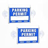Rislobx RislobxParking Permit Holder for Car, Clear Car Business Card Holder with Suction Cup, Acrylic Car Windshield Sticker Holder (2PCS)