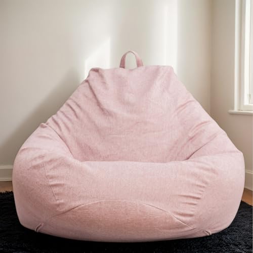 Genérico Funda de sofá Puff con Cremallera para Silla Puff sin Relleno Incluido, Lavable a máquina, Asiento Puff para Exteriores,Rosado,80 * 90cm