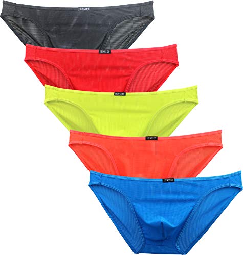 iKingsky Men's Seamless Front Pouch Bikini Underwear Sexy Low Rise Breathable Men Tagless Briefs Underwear