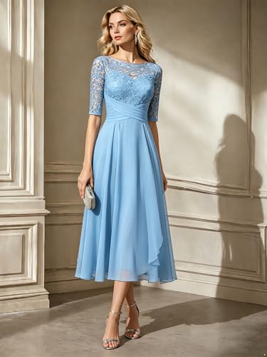 Robe business femme IEFIEL élégante en dentelle fleurie pour un style cocktail chic et romantique - 3