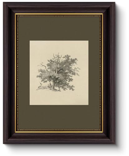 Myzoran Dark Brown Frame Vintage Tree Wall Art Prints, Farmhouse
