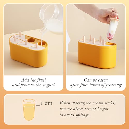 Ice Lolly Mould, 12 cavità facili da rimuovere Popsicle Moulds, Ice Lolly Maker, Stampi di gelato congelato riutilizzabili, BPA Free Cakesicle Pop Mould per bambini adulti dessert fai da te estate - immagine 4